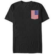 Men's Lost Gods American Flag Badge  Adult T-Shirt