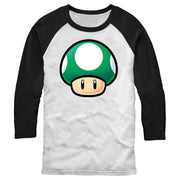 Men's Nintendo 1-Up Mushroom Portrait  Adult Baseball Tee