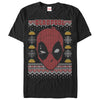 Men's Marvel Ugly Christmas Deadpool Mask  Adult T-Shirt