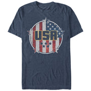 Men's Lost Gods Fourth of July  USA Flag Circle  Adult T-Shirt