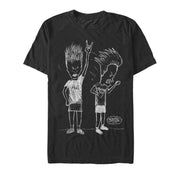 Men's Beavis and Butt-Head Rock Forever Sketch  Adult T-Shirt