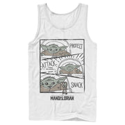 Men's Star Wars: The Mandalorian The Child Comic Strip  Adult Tank Top