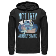 Men's Lilo & Stitch Not Lazy, Saving Energy  Adult Pull Over Hoodie