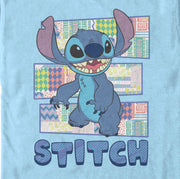 Men's Lilo & Stitch Retro Pattern Panels  Adult T-Shirt