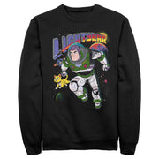 Men's Lightyear Retro Distressed Buzz and Sox  Adult Sweatshirt