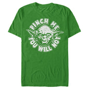 Men's Star Wars St. Patrick's Day Yoda Pinch Me Not  Adult T-Shirt