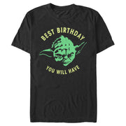 Men's Star Wars Yoda Best Birthday You Will Have Stencil  Adult T-Shirt