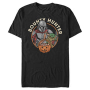 Men's Star Wars: The Mandalorian Halloween Candy Bounty Hunter Din Djarin and Grogu  Adult T-Shirt