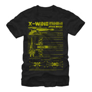 Men's Star Wars X-Wing Schematics  Adult T-Shirt