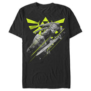 Men's Nintendo Zelda Link Logo Action Pose  Adult T-Shirt