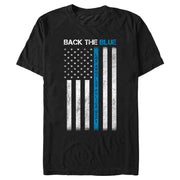 Men's LAPD Back The Blue Distressed  Adult T-Shirt