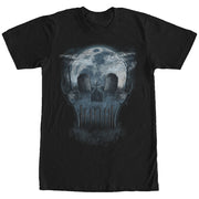 Men's Lost Gods Halloween Skull Graveyard Face  Adult T-Shirt