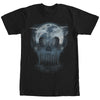 Men's Lost Gods Halloween Skull Graveyard Face  Adult T-Shirt