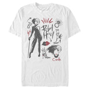 Men's Cruella Fashion Drawings  Adult T-Shirt