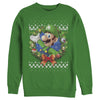 Men's Nintendo Christmas Luigi Wreath  Adult Sweatshirt