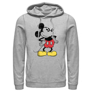 Men's Mickey & Friends Classic Mickey Distressed  Adult Pull Over Hoodie