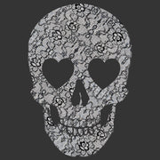 Men's Lost Gods Lace Print Heart Skull  Adult T-Shirt