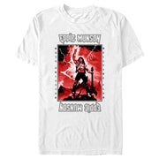 Men's Stranger Things White Hellfire Club Rockstar Eddie Munson  Adult T-Shirt