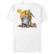 Men's Star Wars C-3PO and R2-D2 Sunset  Adult T-Shirt