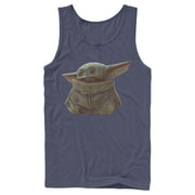 Men's Star Wars: The Mandalorian The Child Portrait  Adult Tank Top