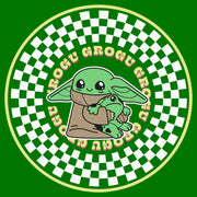 Men's Star Wars: The Mandalorian Grogu Checkered Logo  Adult T-Shirt