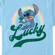 Men's Lilo & Stitch Distressed Lucky Wink  Adult T-Shirt