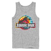 Men's Jurassic Park Groovy Tie-Dye Logo  Adult Tank Top