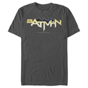 Men's Batman Logo Messy Text  Adult T-Shirt