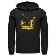 Men's Pokemon Pikachu Mural  Adult Pull Over Hoodie