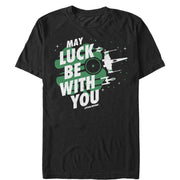 Men's Star Wars St. Patrick's Day May Luck Be With You Clover  Adult T-Shirt