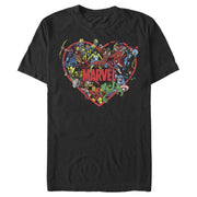 Men's Marvel Heroes Unite Heart  Adult T-Shirt