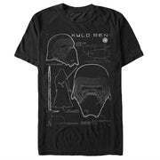 Men's Star Wars The Force Awakens Kylo Ren Mask Schematics  Adult T-Shirt