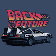 Men's Back to the Future DeLorean Cartoon  Adult T-Shirt