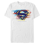 Men's Superman Logo Computer Glitch  Adult T-Shirt