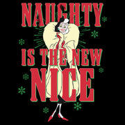 Men's One Hundred and One Dalmatians Villains Cruella Naughty Is The New Nice  Adult T-Shirt