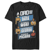 Men's Star Trek: The Next Generation Dad You Are as Smart as Data, as Strong as Worf, as Dependable as Geordi, as Brave as Picard  Adult T-Shirt