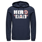 Men's Marvel Hero Dad Captain America Shield  Adult Pull Over Hoodie