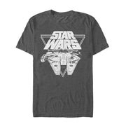 Men's Star Wars The Last Jedi Millennium Falcon Triangle  Adult T-Shirt