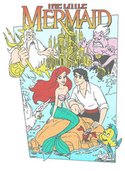 Men's The Little Mermaid Character Poster  Adult T-Shirt