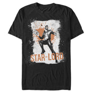 Men's Marvel Guardians of the Galaxy Star-Lord Splatter  Adult T-Shirt