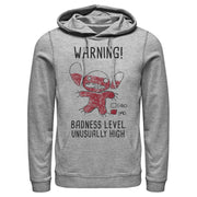 Men's Lilo & Stitch Badness Level Warning Sketch  Adult Pull Over Hoodie