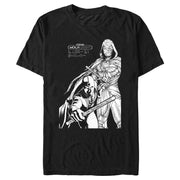 Men's Marvel: Moon Knight Duo Portrait Sketch  Adult T-Shirt