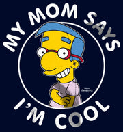 Men's The Simpsons Millhouse My Mom Says I'm Cool  Adult Pull Over Hoodie