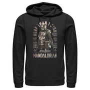 Men's Star Wars: The Mandalorian Shining Mando  Adult Pull Over Hoodie