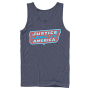 Men's Justice League Patriotic Frame Logo  Adult Tank Top