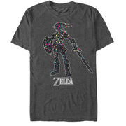 Men's Nintendo Legend of Zelda Rainbow Dot Link  Adult T-Shirt