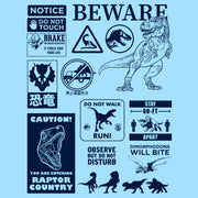 Men's Jurassic World: Dominion Beware Dinosaur Message Collage  Adult T-Shirt