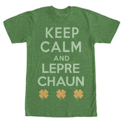 Men's Lost Gods St. Patrick's Day Keep Calm and Leprechaun Retro  Adult T-Shirt