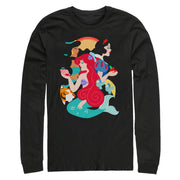 Men's Disney Princesses Cartoon Profile  Adult Long Sleeve Shirt