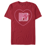 Men's MTV Valentine's Day Neon Heart Logo  Adult T-Shirt